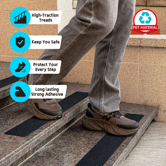LifeGrip Black Anti-Slip Stair Treads