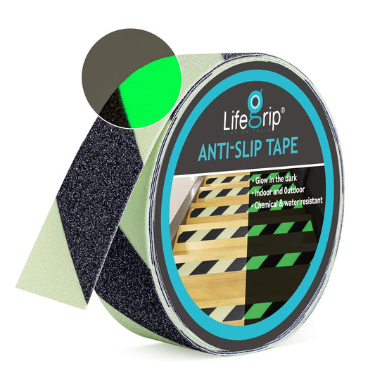 LifeGrip Glow-in-the-Dark Anti-Slip Traction Tape – Black & Green