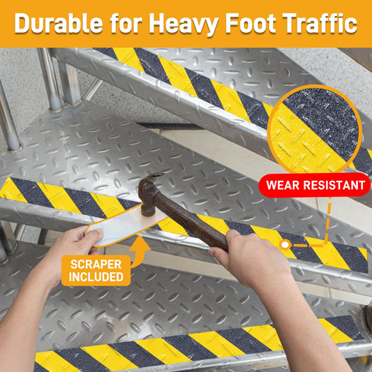 LifeGrip Aluminum-Backed Anti-Slip Tape for Irregular Stair Steps
