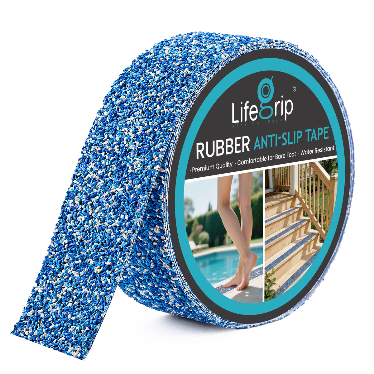 LifeGrip Rubber Waterproof Anti-Slip Tape for Pools