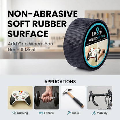 LifeGrip Water-Resistant Rubber Grip Tape for Handles