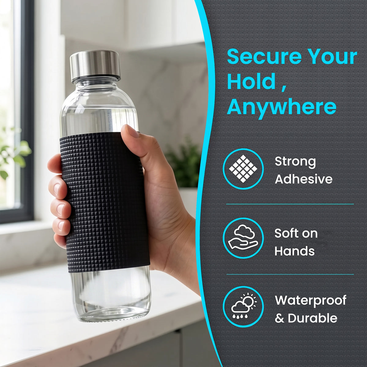 LifeGrip Water-Resistant Rubber Grip Tape for Handles