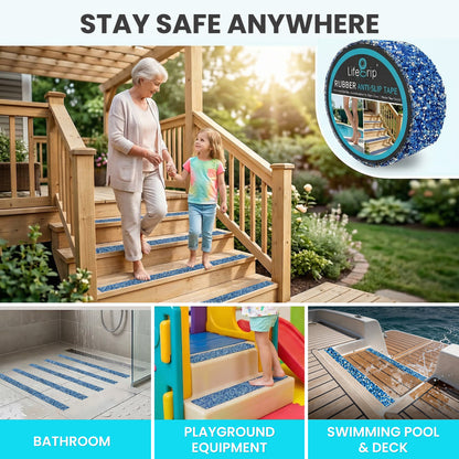 LifeGrip Rubber Waterproof Anti-Slip Tape for Pools & Wet Areas