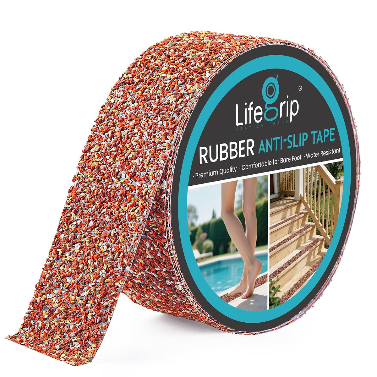 LifeGrip Rubber Waterproof Anti-Slip Tape for Pools