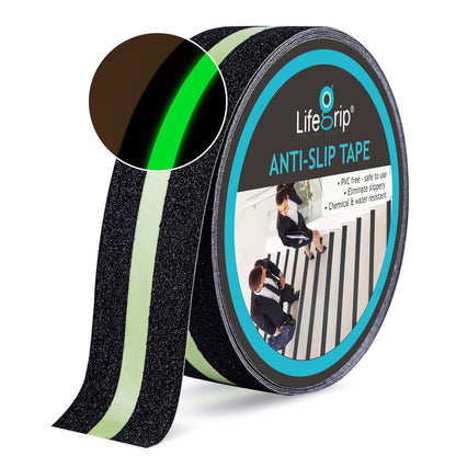 LifeGrip Glow-in-the-Dark Anti-Slip Tape - Green Stripe