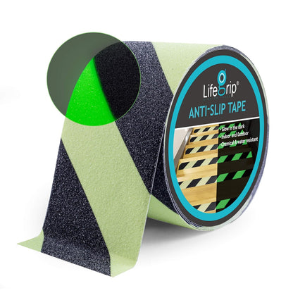 LifeGrip Glow-in-the-Dark Anti-Slip Traction Tape – Black & Green