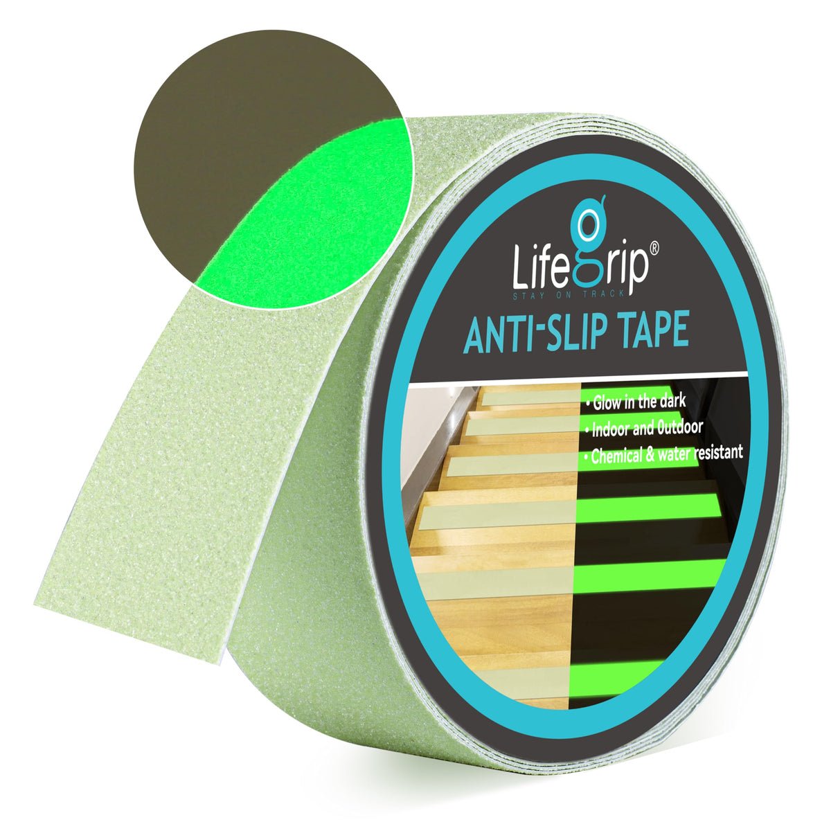 LifeGrip Glow-in-the-Dark Anti-Slip Traction Tape – Luminous Green