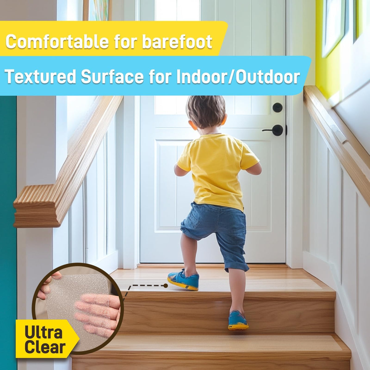 LifeGrip Transparent Anti-Slip Stair Treads for Wood Steps