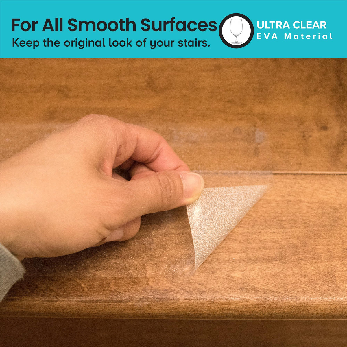 LifeGrip Transparent Anti-Slip Stair Treads for Wood Steps