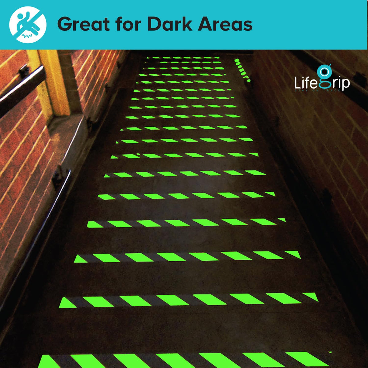 LifeGrip Glow-in-the-Dark Anti-Slip Traction Tape – Black & Green