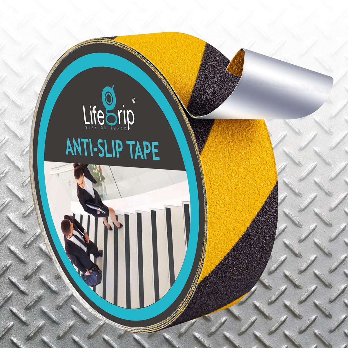 LifeGrip Aluminum-Backed Anti-Slip Tape for Irregular Stair Steps